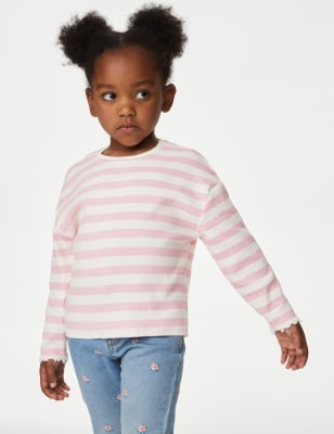 

M&S Collection Gestreiftes Oberteil mit hohem Baumwollanteil (2-8 J.) - Pink Mix, Pink Mix
