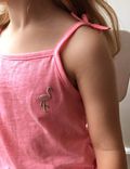 Embroidered Flamingo Vest (2-7 Yrs)