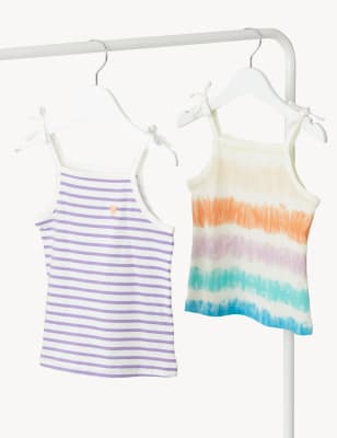 

M&S Collection Pack de 2 tops 100% algodón estilo camisola estampados (2-8 años) - Multi, Multi