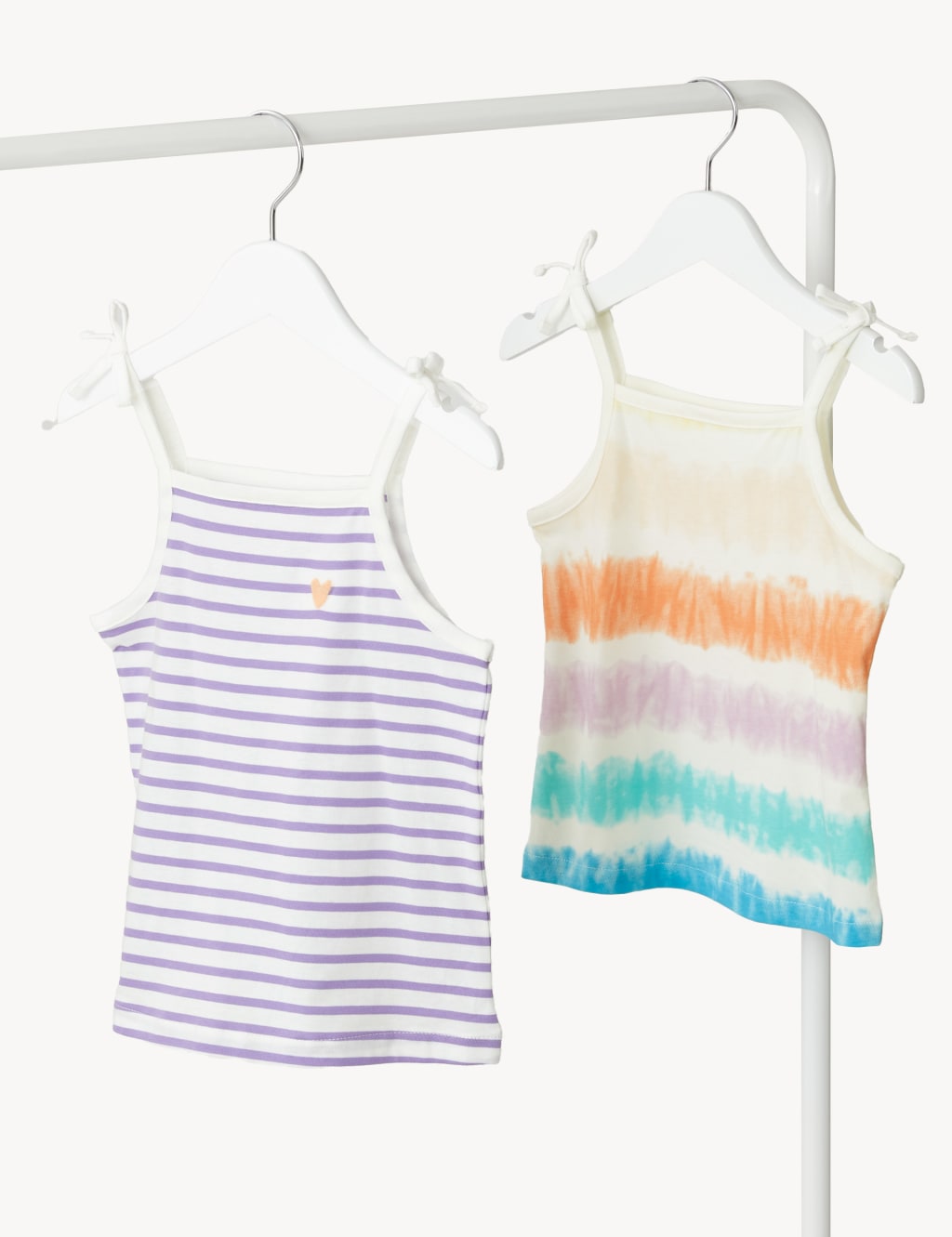 2pk Pure Cotton Patterned Cami Tops (2-8 Yrs) image 1