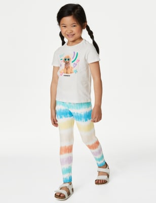 

M&S Collection Gestreifte Leggings aus Baumwolle mit Regenbogenmotiv (2-8 J.) - Multi, Multi
