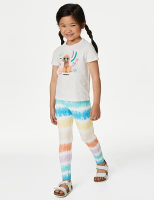 2-piece hoodie and leggings set - Pink/Rainbow-striped - Kids