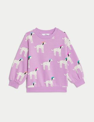 Pure Cotton Dalmatian Print Sweatshirt (2-8 Yrs)
