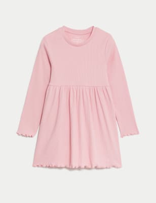 Cotton Rich Ribbed Dress (2-8 Yrs)