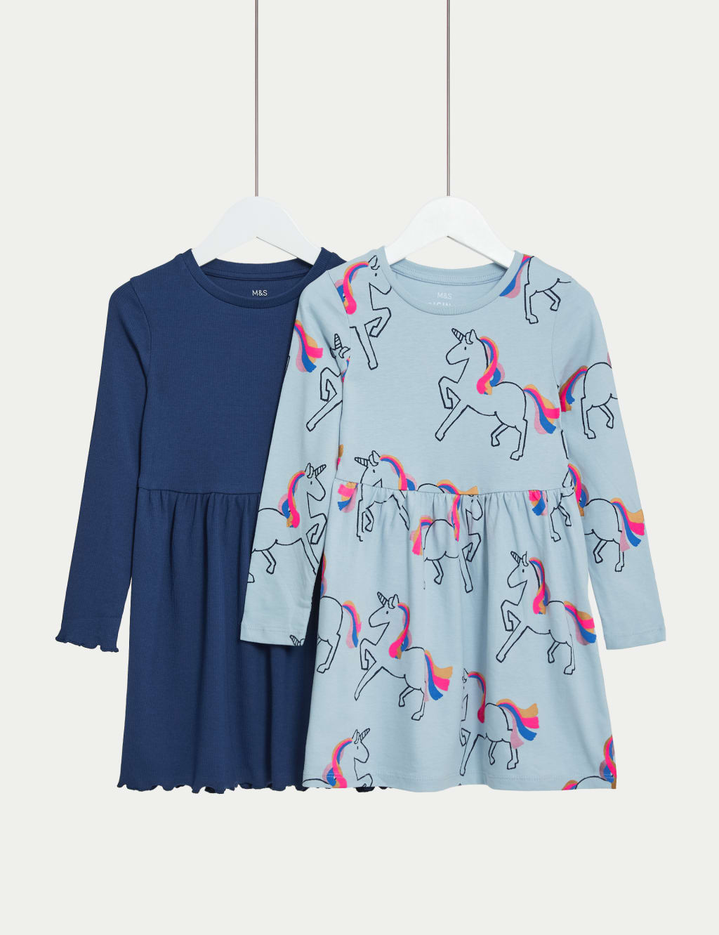 2pk Cotton Rich Unicorn Dresses (2-8 Yrs) image 1