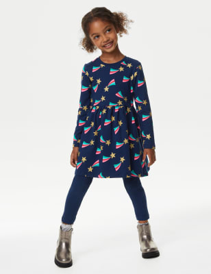 Pure Cotton Shooting Star Dress (2-8 Yrs)