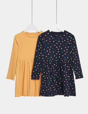 

Girls M&S Collection 2pk Cotton Rich Heart Dresses (2-8 Yrs) - Multi, Multi