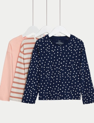 

Girls M&S Collection 3pk Pure Cotton Patterned Tops (2-8 Yrs) - Multi, Multi