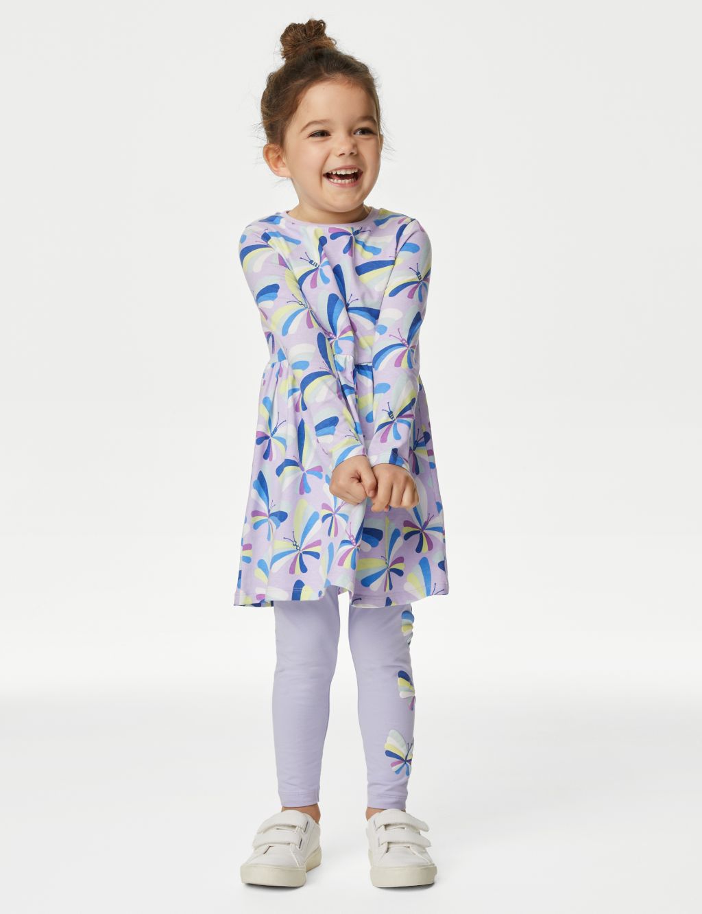 Pure Cotton Butterfly Dress (2-8 Yrs) image 1