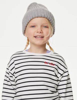 

Girls,Unisex,Boys M&S Collection Cotton Rich Be Kind Striped Sweatshirt (2-8 Yrs) - Ecru, Ecru