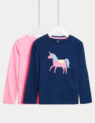 

Girls M&S Collection 2pk Pure Cotton Printed Tops (2-8 Yrs) - Pink Mix, Pink Mix