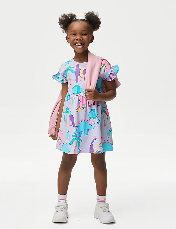 Pure Cotton Printed Dress (2-8 Years) - NZ