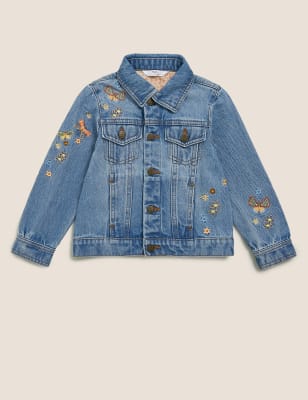 Girls embroidered denim clearance jacket