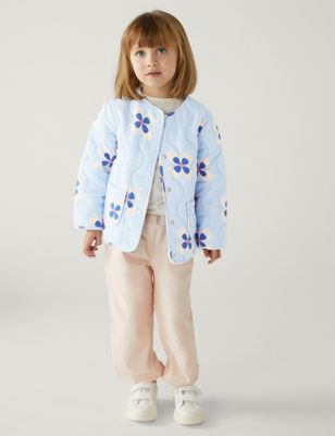 

Girls M&S Collection Pure Cotton Floral Quilted Jacket (2-8 Yrs) - Blue, Blue