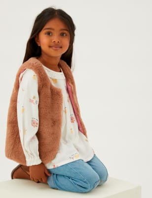 

M&S Collection Kunstfellweste (2-7 Jahre) - Brown, Brown