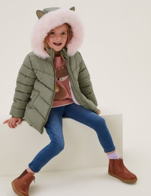 

Girls M&S Collection Stormwear™ Faux Fur Lined Padded Coat (2-7 Yrs) - Khaki, Khaki