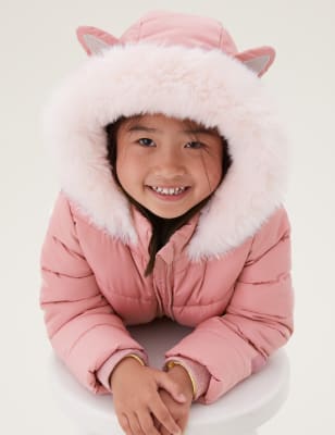 Pink fur outlet lined jacket