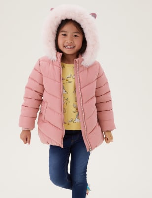 Marks and spencer hotsell pink faux fur coat