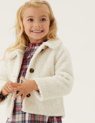 

Girls M&S Collection Borg Jacket (2-7 Yrs) - Cream, Cream