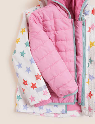 

Girls M&S Collection 3-in-1 Star Print Fisherman Coat (2-7 Yrs) - Cream Mix, Cream Mix