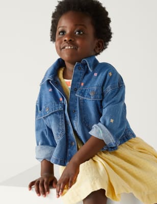 

Girls M&S Collection Denim Embroidered Jacket (2-8 Yrs), Denim