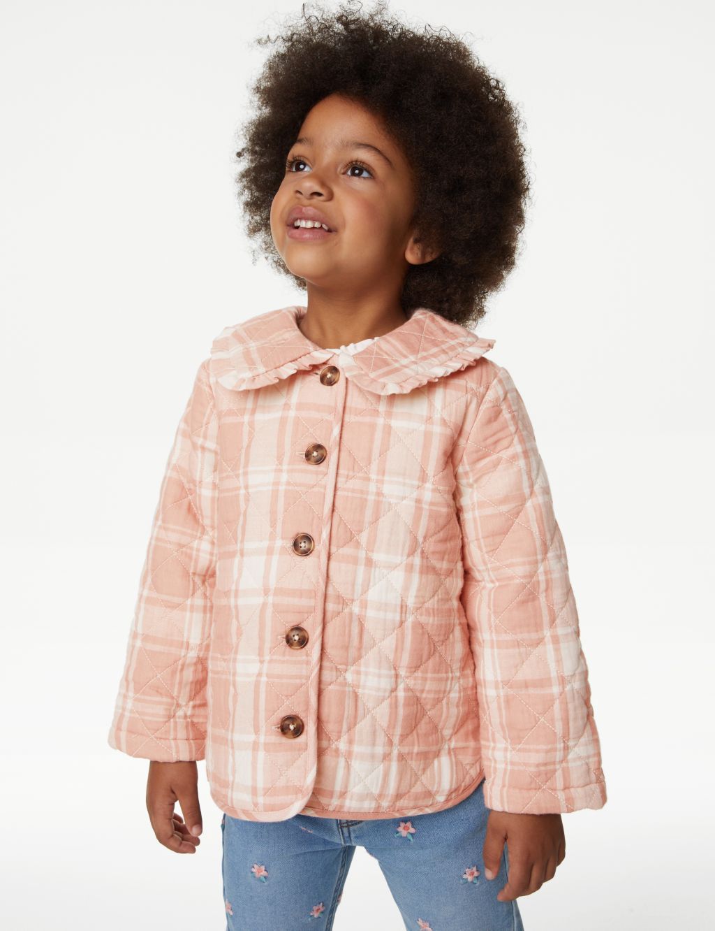 Cotton Rich Checked Jacket (2-8 Yrs) image 3