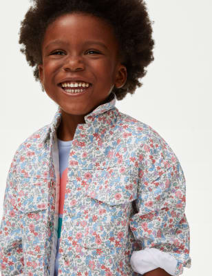 Denim Ditsy Floral Shacket (2-8 Yrs)