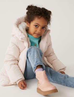 

M&S Collection Gefütterter Mantel mit Kapuze (2-7 Jahre) - Cream, Cream