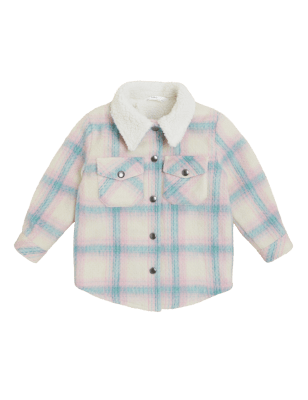 

Girls M&S Collection Checked Shacket (2-7 Yrs) - Pink Mix, Pink Mix