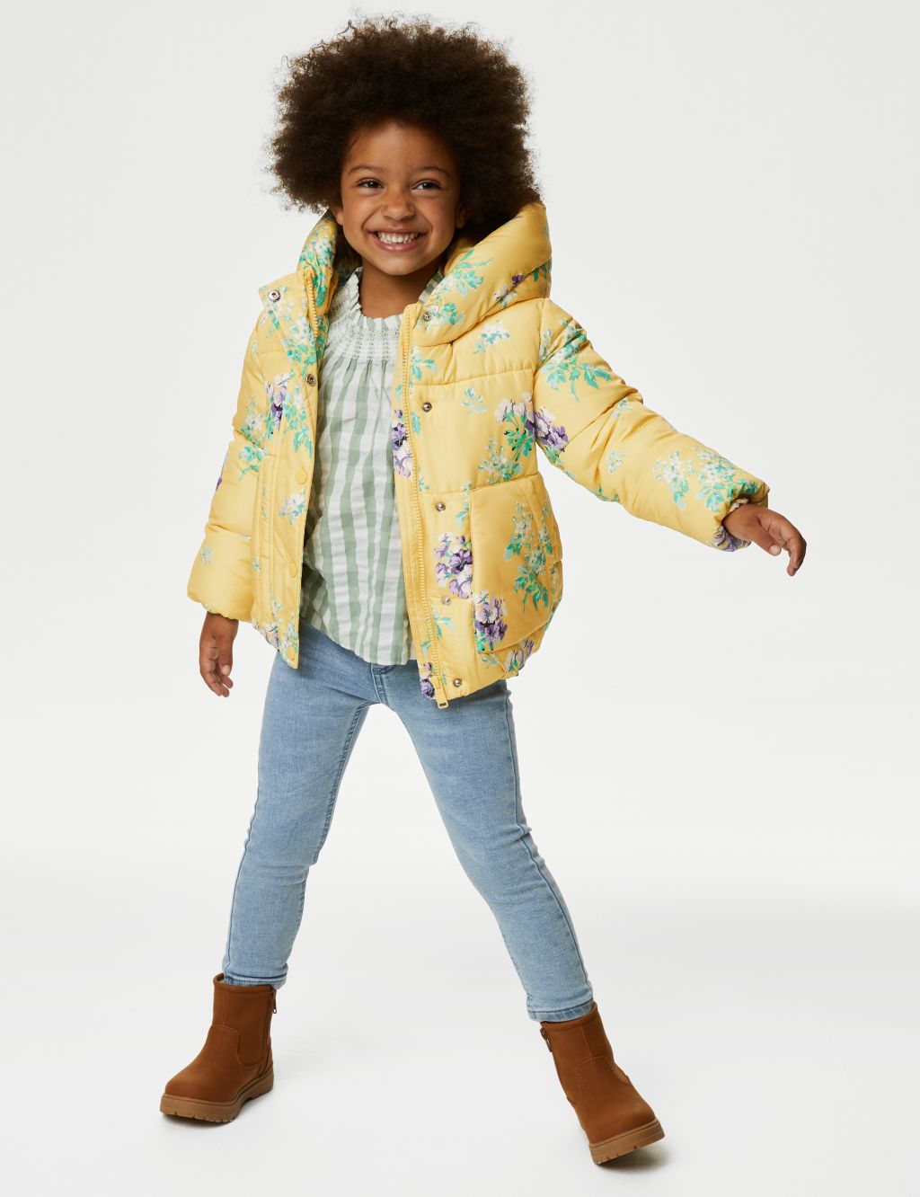 Stormwear™ Floral Padded Hooded Coat (2-8 Yrs) image 1