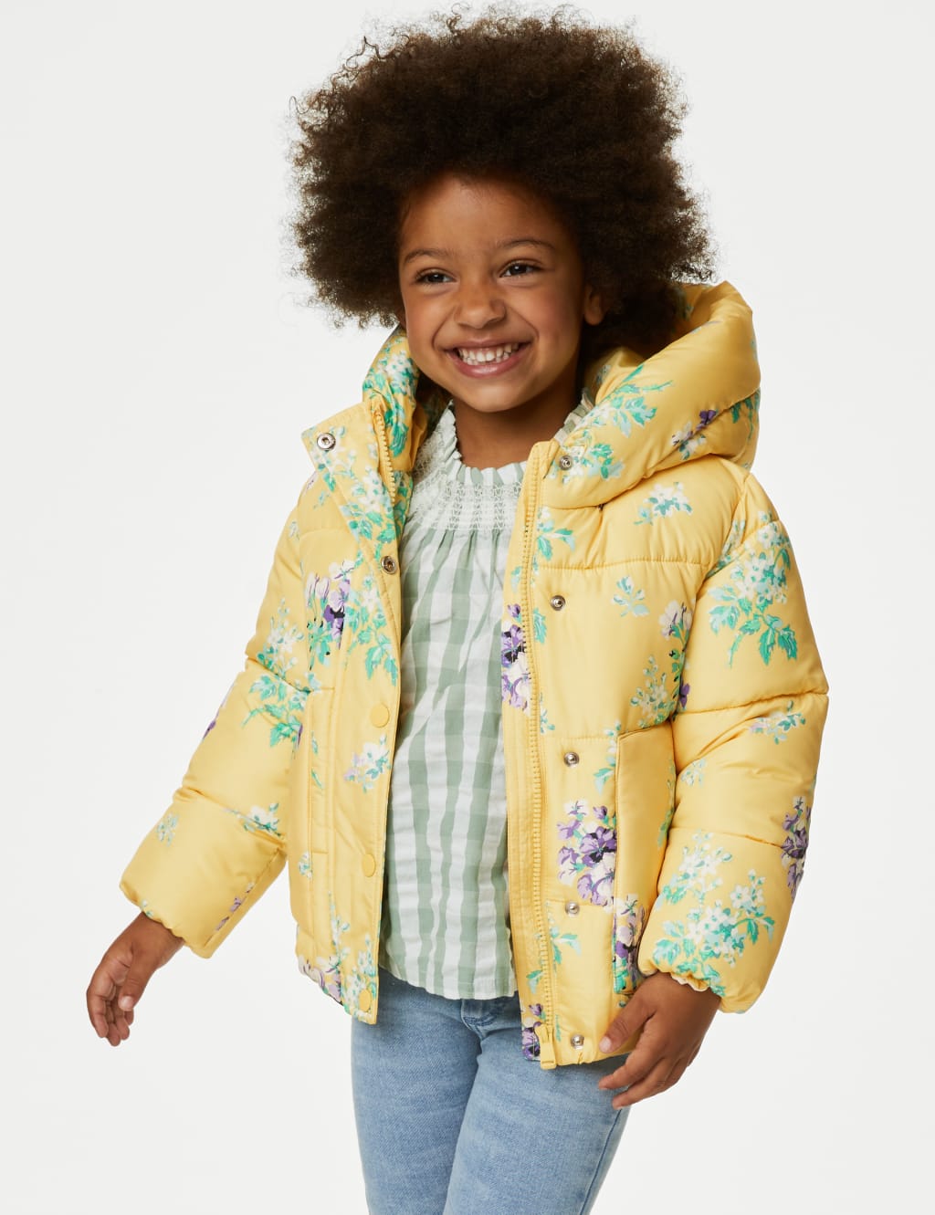 Stormwear™ Floral Padded Hooded Coat (2-8 Yrs) image 3