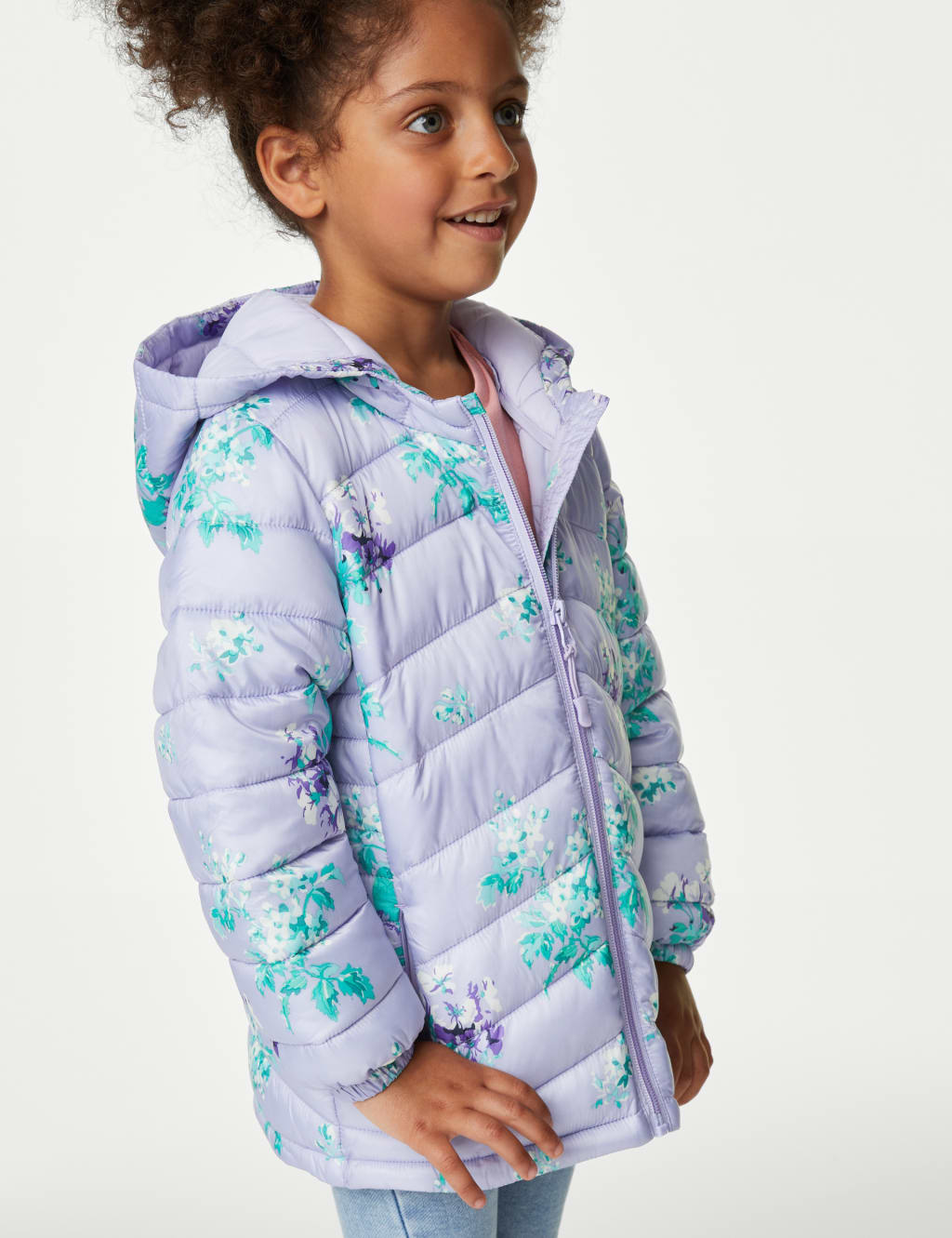 Stormwear™ Lightweight Padded Floral Coat (2-8 Yrs) image 3