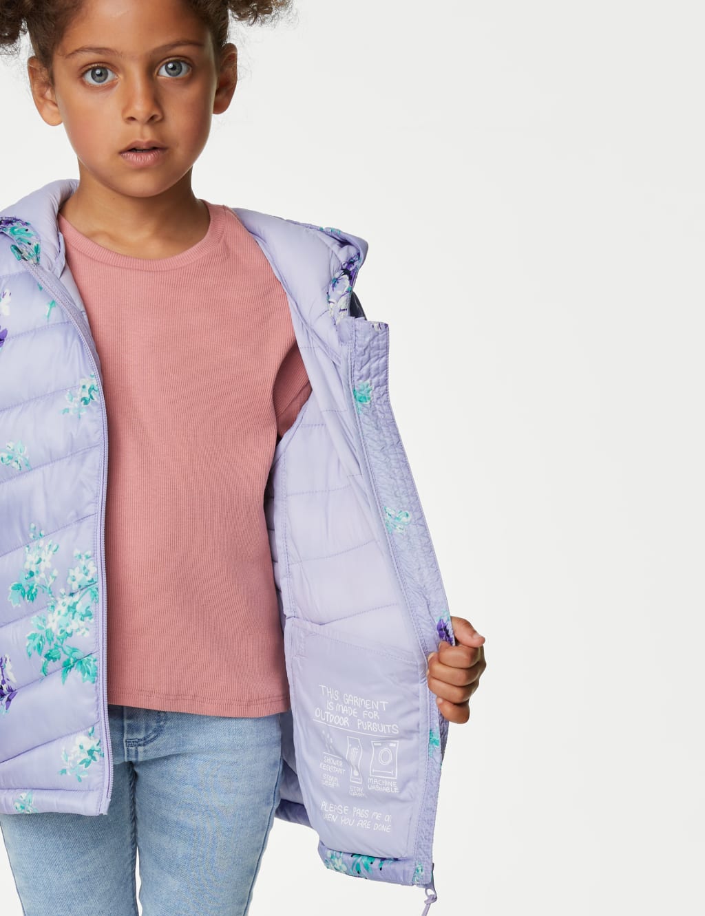 Stormwear™ Lightweight Padded Floral Coat (2-8 Yrs) image 4