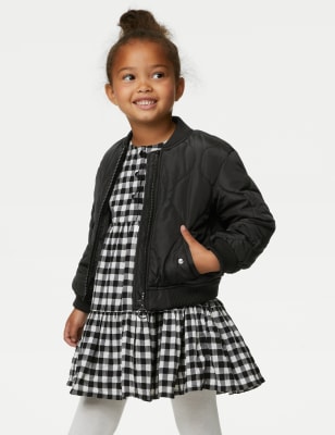 

Girls M&S Collection Mini Me Quilted Bomber (2-8 Yrs) - Black, Black