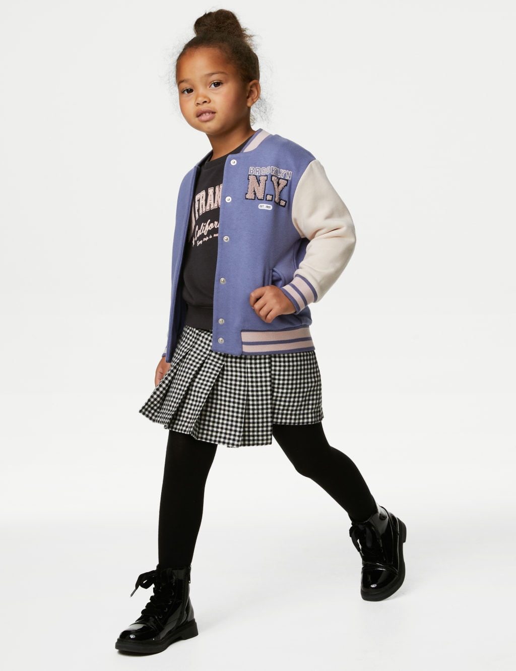 Cotton Rich Embroidered Bomber (2-8 Yrs) image 1