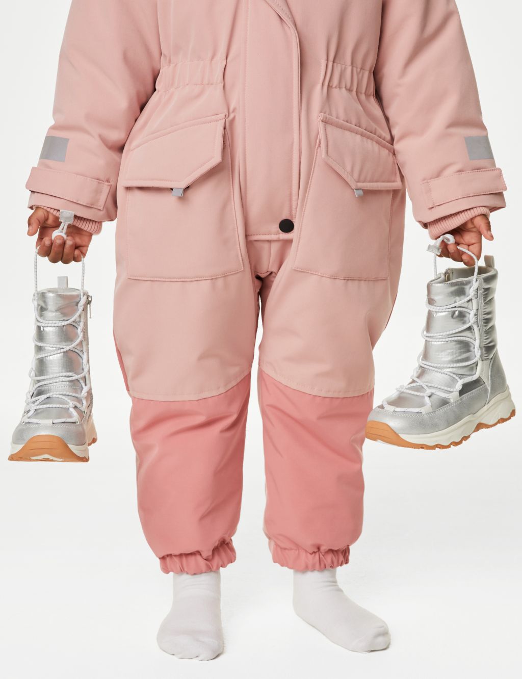 Padded Hooded Colour Block Snowsuitv (2-8 Yrs) image 4