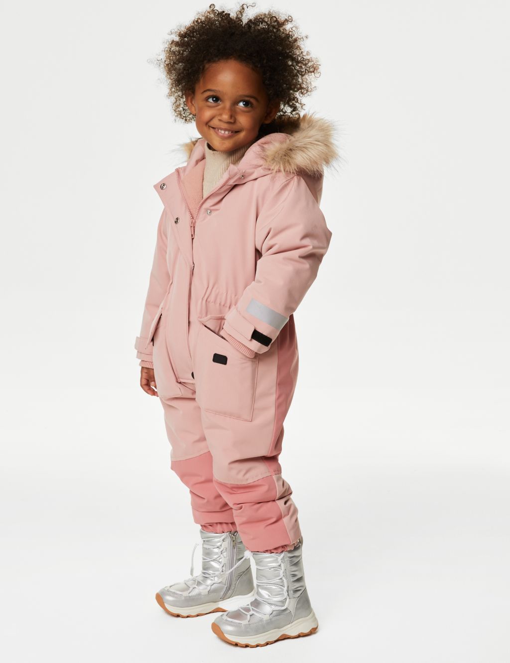 Padded Hooded Colour Block Snowsuitv (2-8 Yrs) image 5