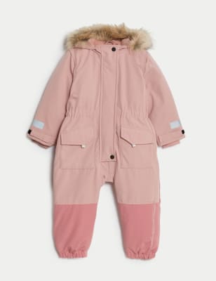 Padded Hooded Colour Block Snowsuitv (2-8 Yrs)