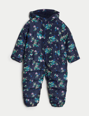 Floral Hooded Padded Snowsuit (2-8 Yrs)