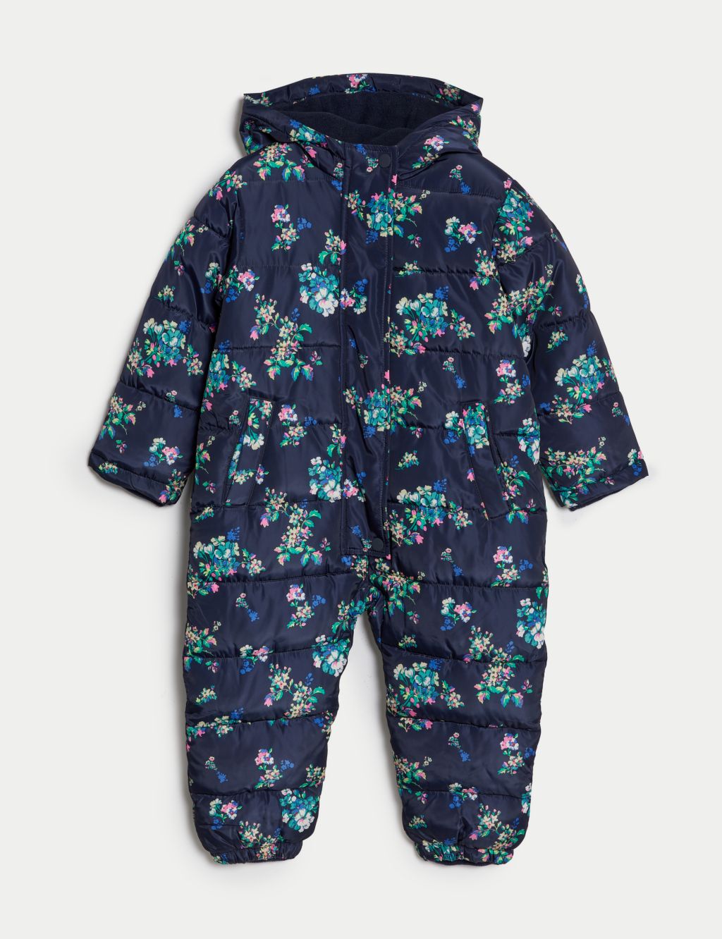 Floral Hooded Padded Snowsuit (2-8 Yrs) image 2