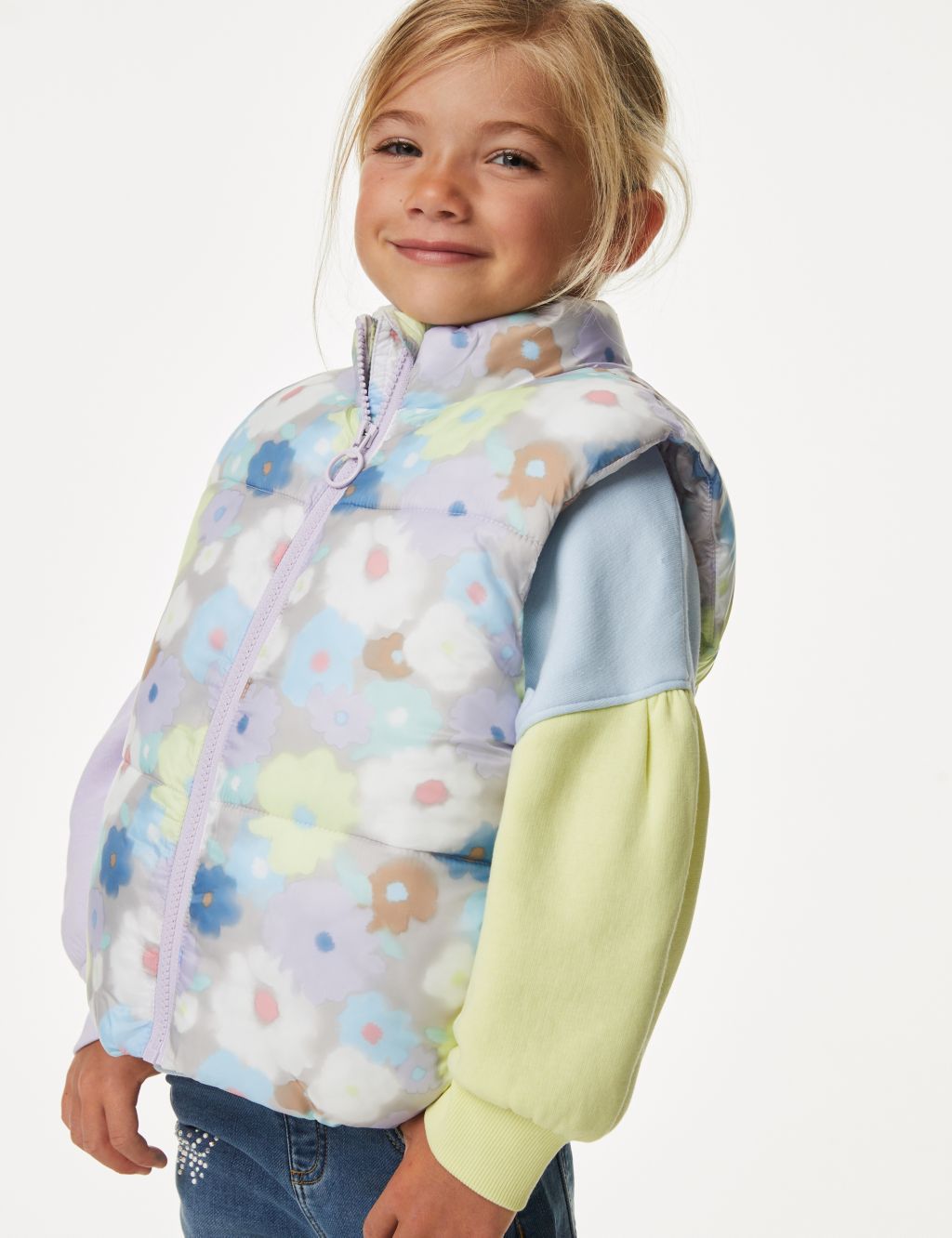 Floral Padded Gilet (2-8 Yrs) image 3
