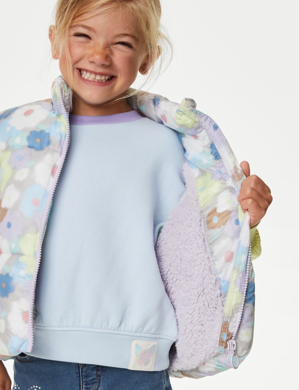 Floral Padded Gilet (2-8 Yrs) image 4