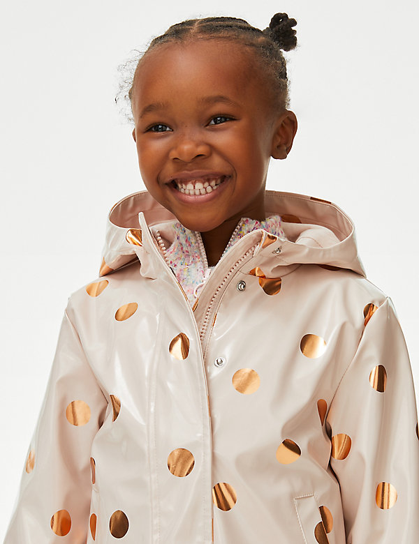 Hooded Spotted Fisherman Coat (2-8 Yrs) - CA