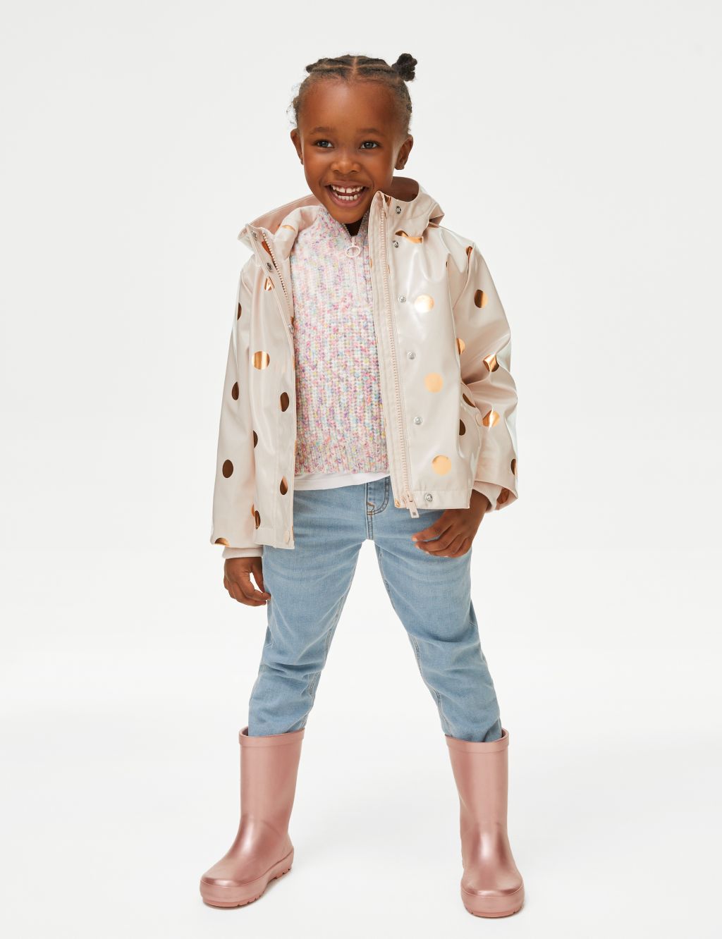 Hooded Spotted Fisherman Coat (2-8 Yrs) image 3