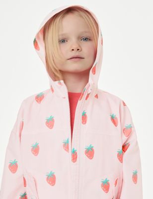 M&S Girl's Strawberry Windbreaker (2-8 Yrs) - 3-4 Y - Pink Mix, Pink Mix