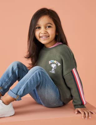 

Girls M&S Collection Snoopy™ Side Stripe Sweatshirt (2-6 Yrs) - Green, Green