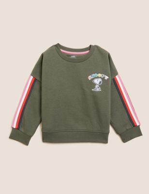 M&S Girls Snoopy  Side Stripe Sweatshirt (2-6 Yrs)