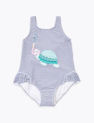 Maillot de bain à motif tortue en relief (du 2 au 7 ans) - Blue Mix