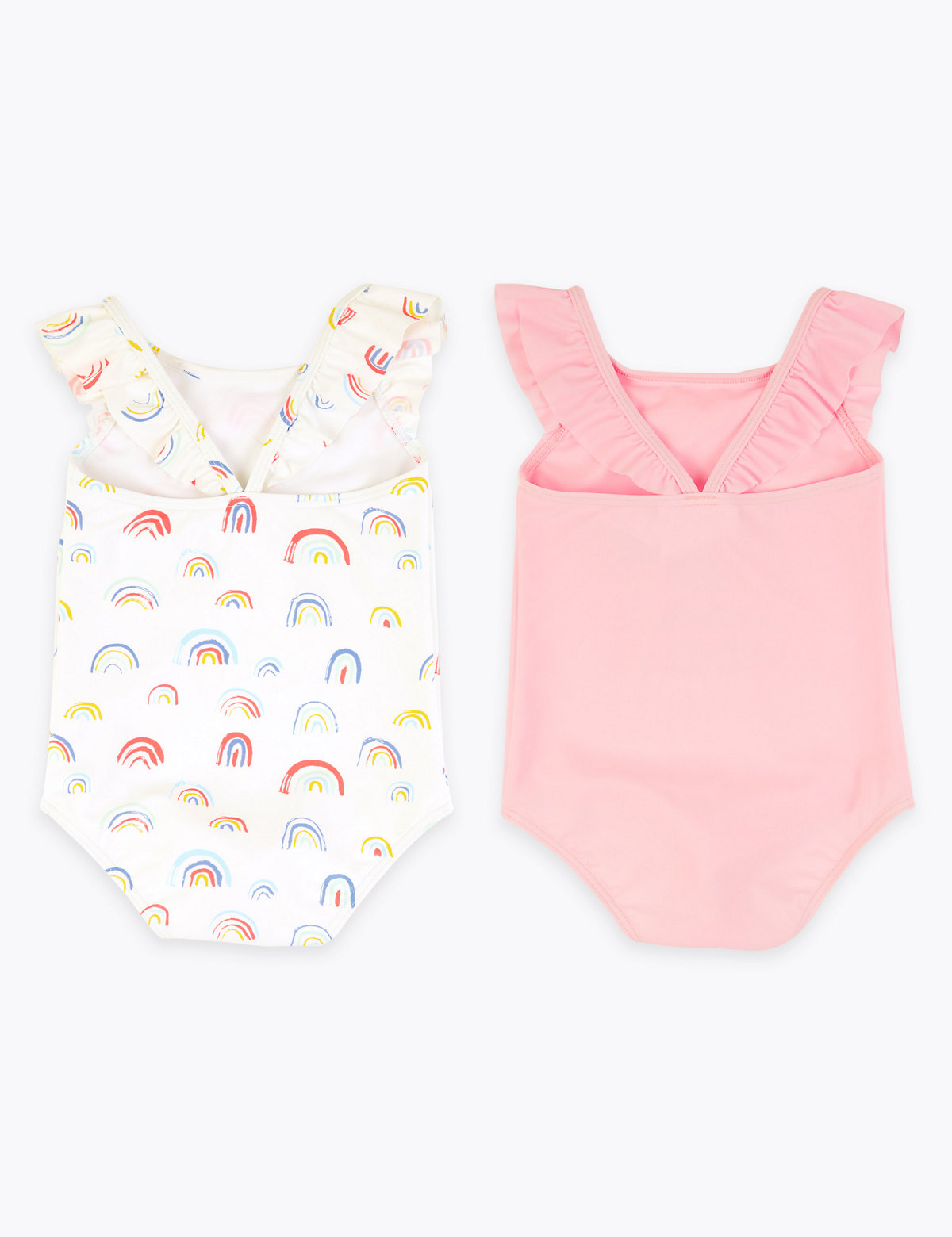 2 Pack Rainbow Print Swimsuits (2-7 Yrs)