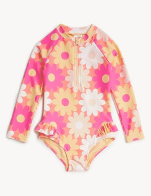 Floral Long Sleeve Swimsuit (2-8 Yrs)